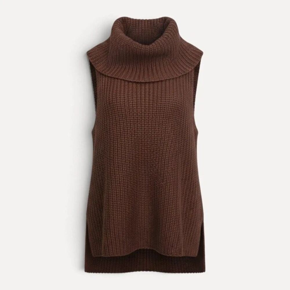 NWT O'Neill Brown Sleeveless Cowl Neck Sweater XL